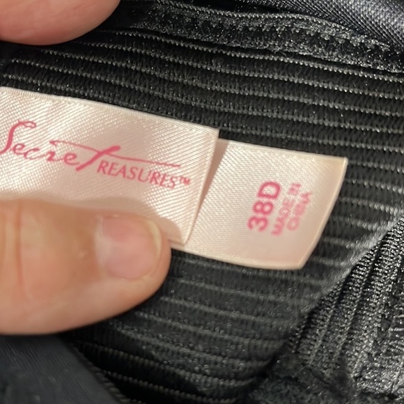 SECRET Treasure Corse, black, 2 bones in side, 38D - Picture 3 of 3